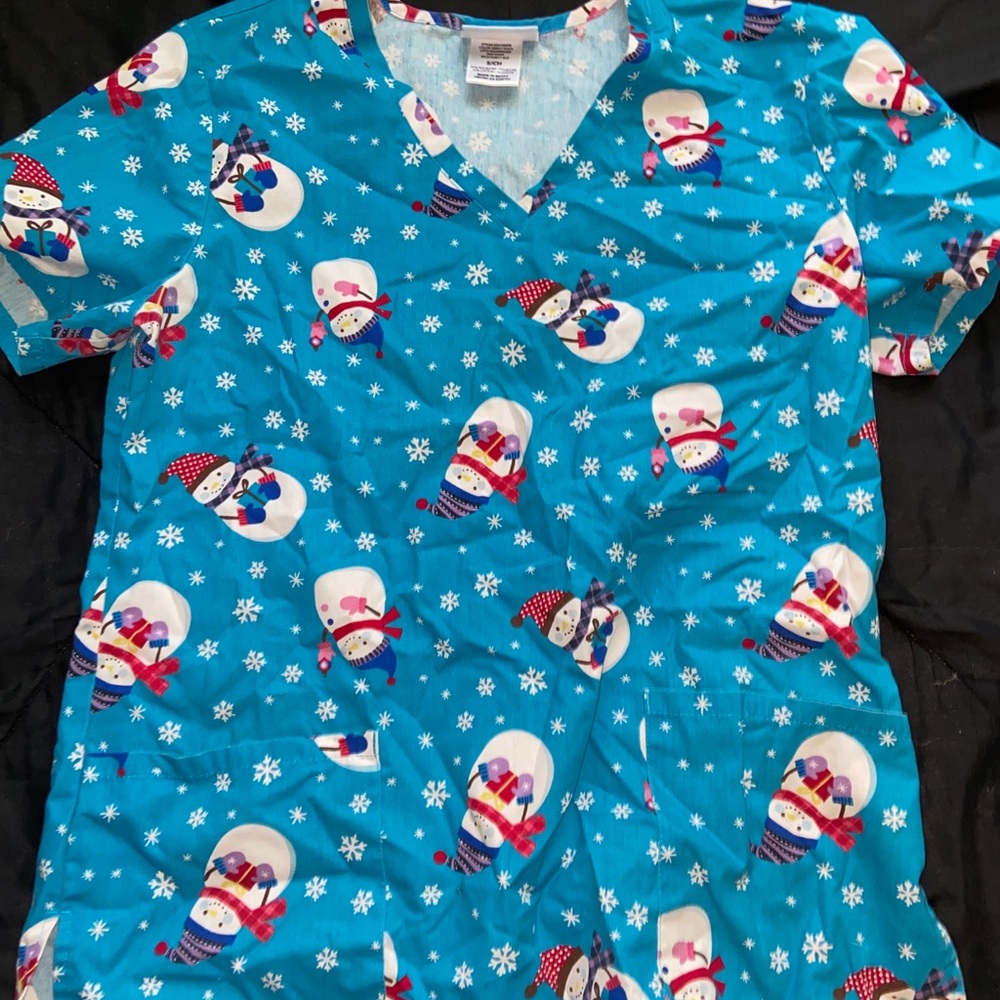 Christmas scrub top